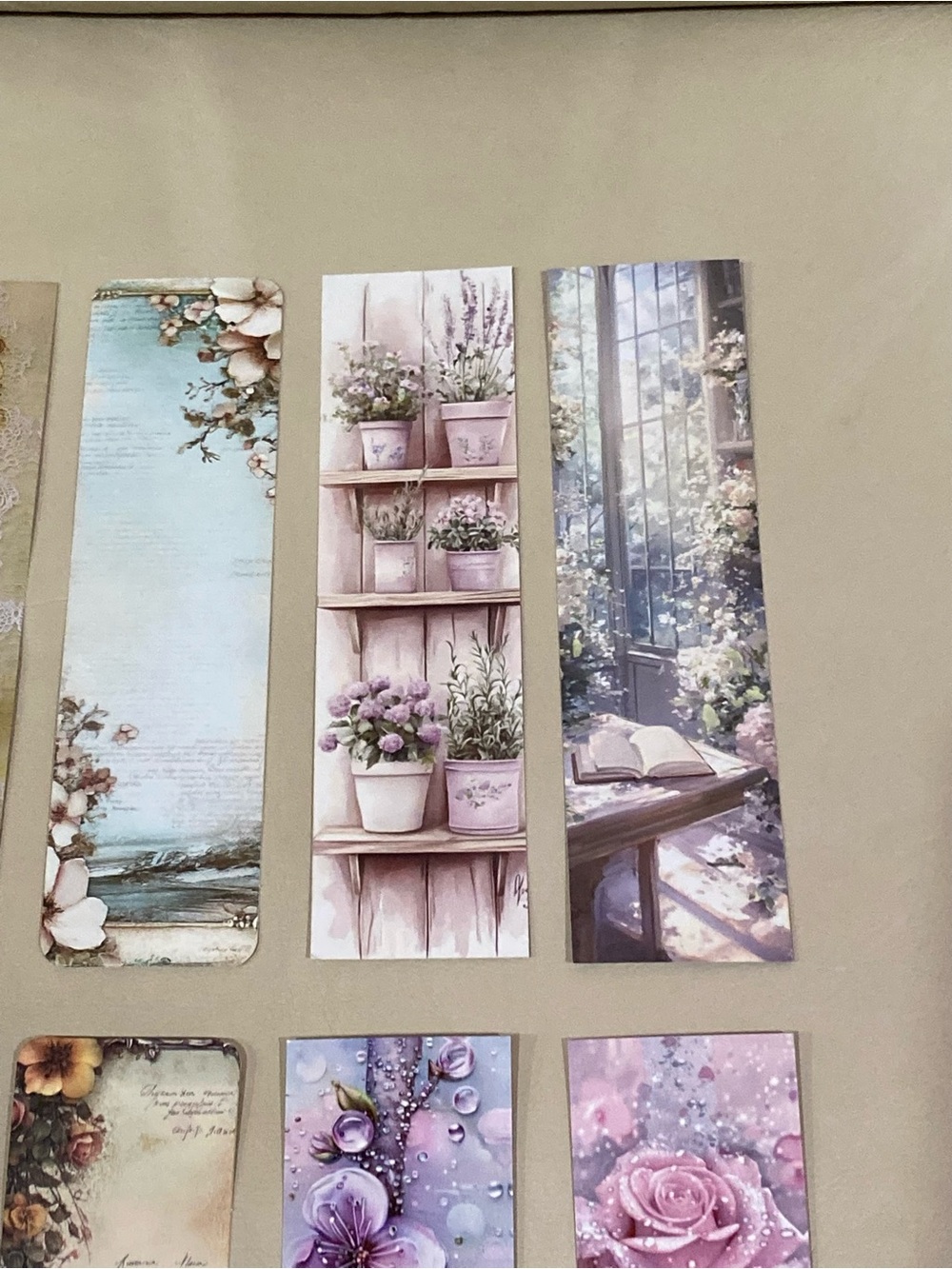 Floral English Garden Country Romantic Bookmarks Set of 8 - Picture 3 of 5